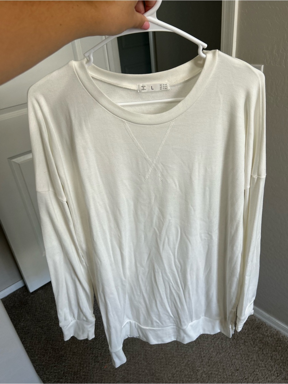 Source Unknown Lightweight Long-Sleeve Crew Tee - White
